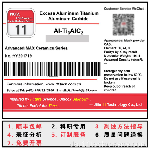 Innovative materialer al-Ti3alc2 sort pulver